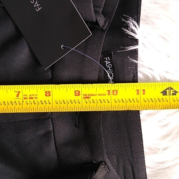 NEW Fashion Nova Walk In The Park Biker Trouser - Black - Picture 15 of 16